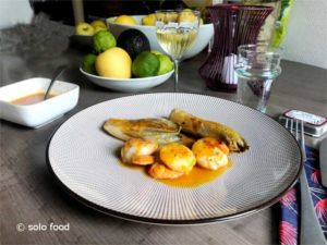 Scallops with citrus fruits sauce - solo food