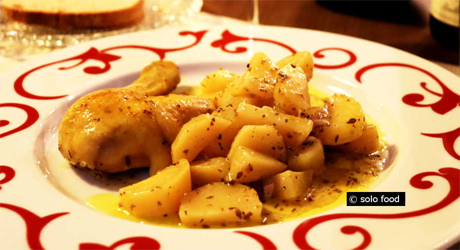 Lemony cockerel with mustard in the oven