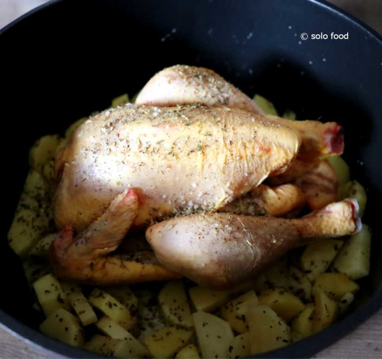 coquelet citronné à la moutarde préparé pour le four -solo food