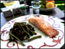 Salmon with lemon juice and wasabi - solo food