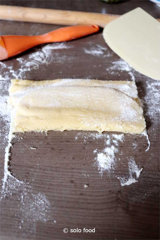 round 1 - step 4 - rectangle folded and with flour