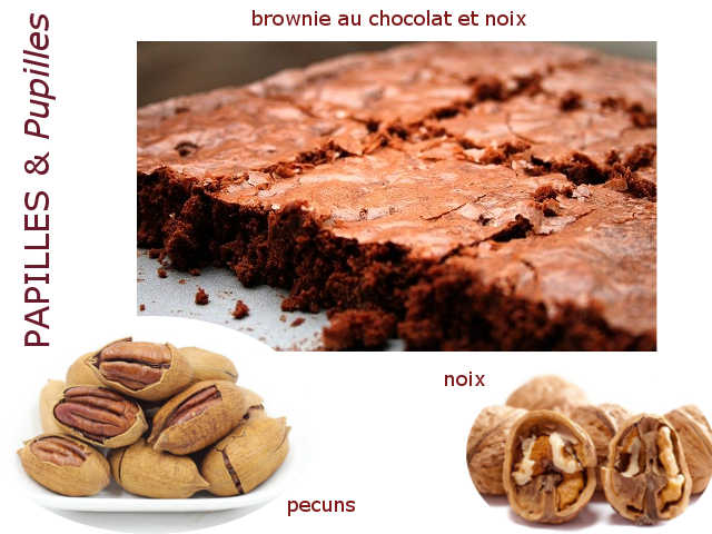 Brownie au chocolat et noix de Papilles et Pupilles