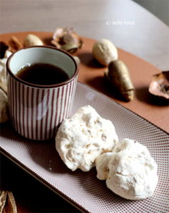 Meringue Italian biscuits with spices and dried fruits