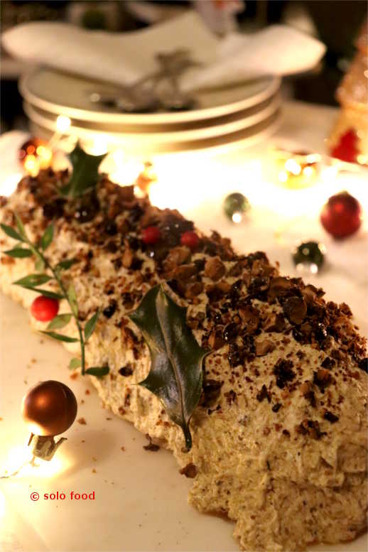 Christmas Bûche with a strong twist of hazelnut praline!