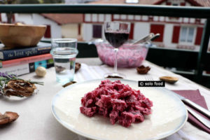 Beetroot salad with breuil fresh sheep cheese and cumin