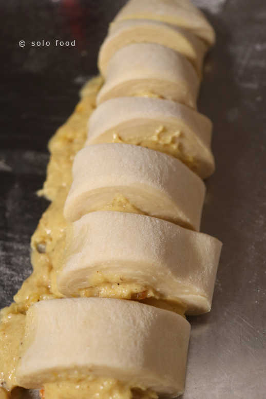 rounds of dough sliced