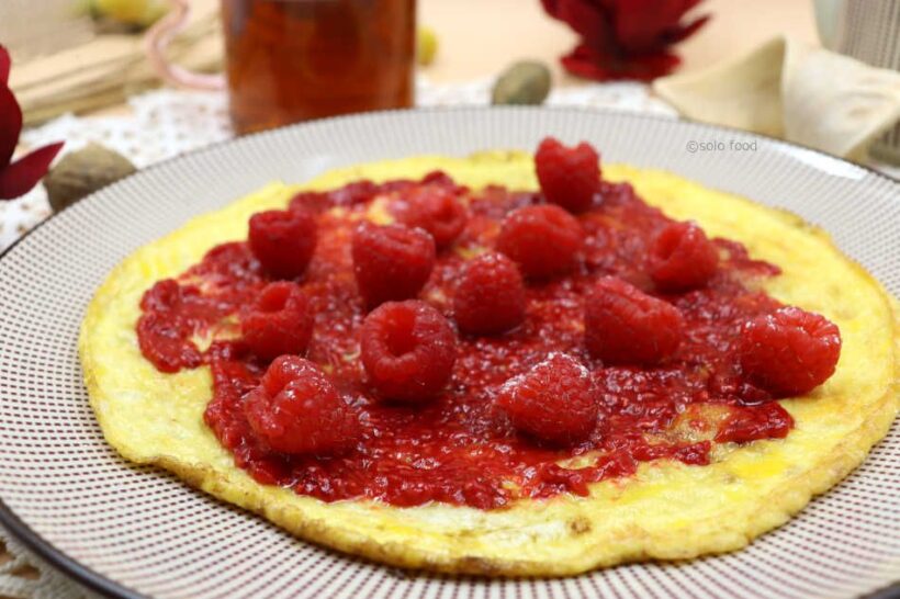 omelette sucrée aux framboises